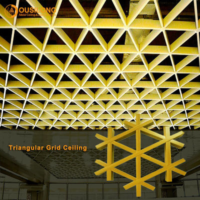 Latticed Grille Suspended Metal Ceiling Powder Coating False Square Grid ceiling for Sale