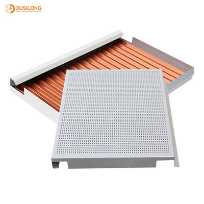 Perforated suspended Commercial metal Ceiling Tiles Hook on / E shaped ceiling tiles 2x4