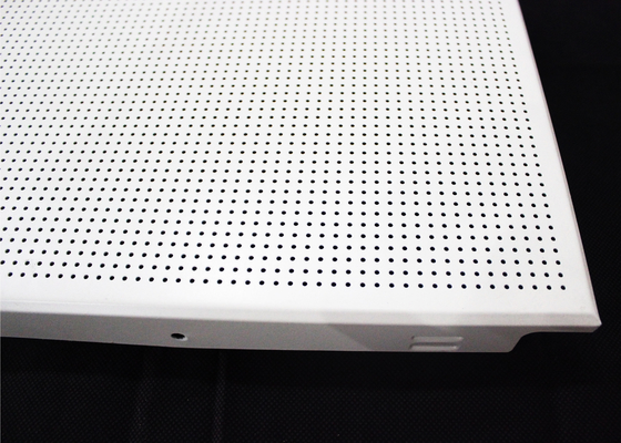 White Perforated Metal Ceiling tiles Tegular of Punching Holes PA6012T