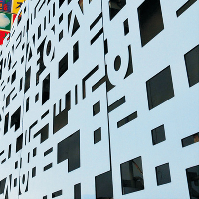 External Commercial Aluminum Wall Panels / Perforated Metal Cladding Panels Facade