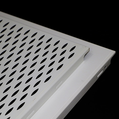 Fireproof Clip In Ceiling Panel , 600*600 Large Aluminum Plafond Perforated Metal Tiles